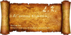 Lápossy Klaudia névjegykártya